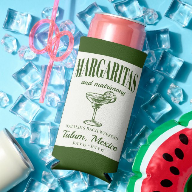 Margaritas And Matrimony Social Cocktail Itinerary Seltzer Can Cooler (In Situ Summer)
