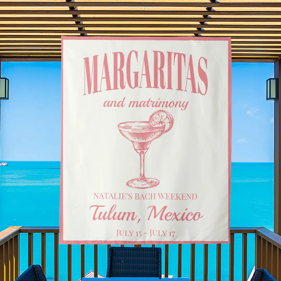 Margaritas And Matrimony Social Cocktail Itinerary Tapestry
