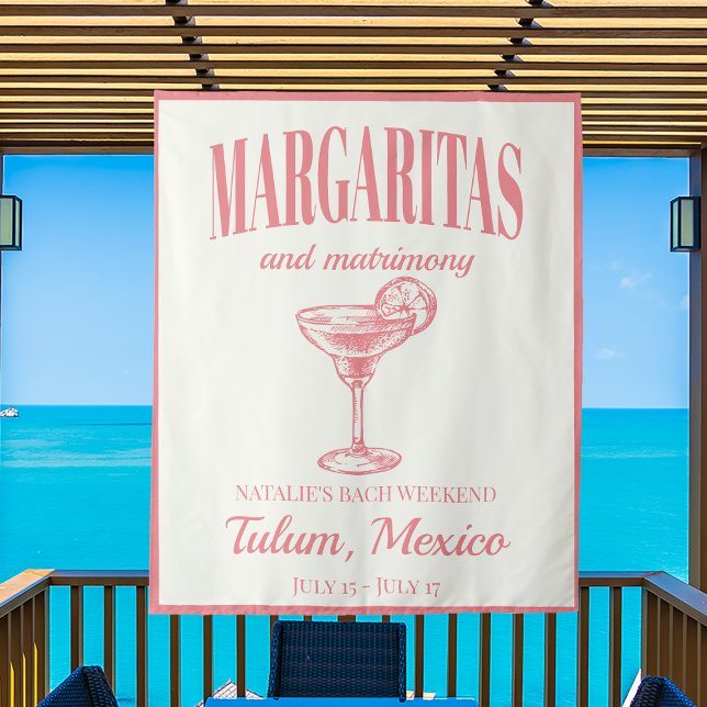 Margaritas And Matrimony Social Cocktail Itinerary Tapestry (Creator Uploaded)