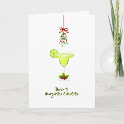 Margaritas and Mistletoe Christmas Greeting Card