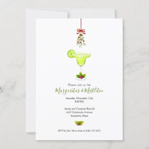 Margaritas and Mistletoe Christmas Holiday Party Invitation