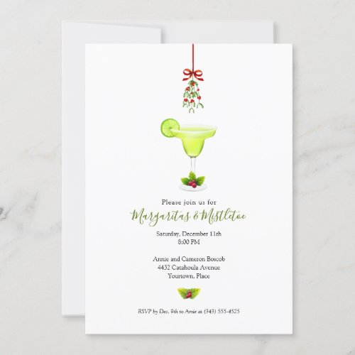 Margaritas and Mistletoe Christmas Holiday Party Invitation