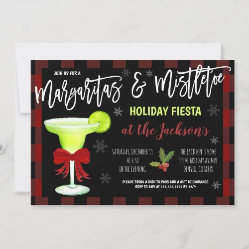 Margaritas and Mistletoe Christmas Invitation