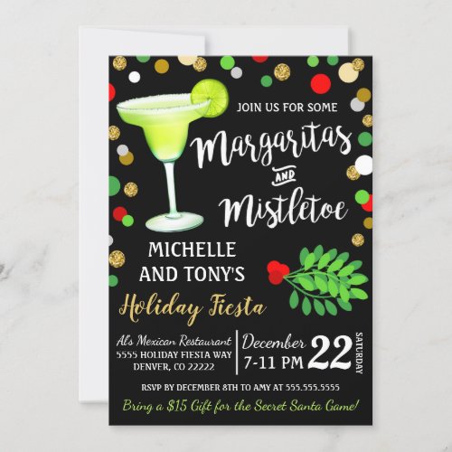 Margaritas and Mistletoe Christmas Invitation