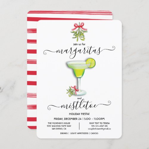Margaritas and Mistletoe Christmas Party Fiesta Invitation