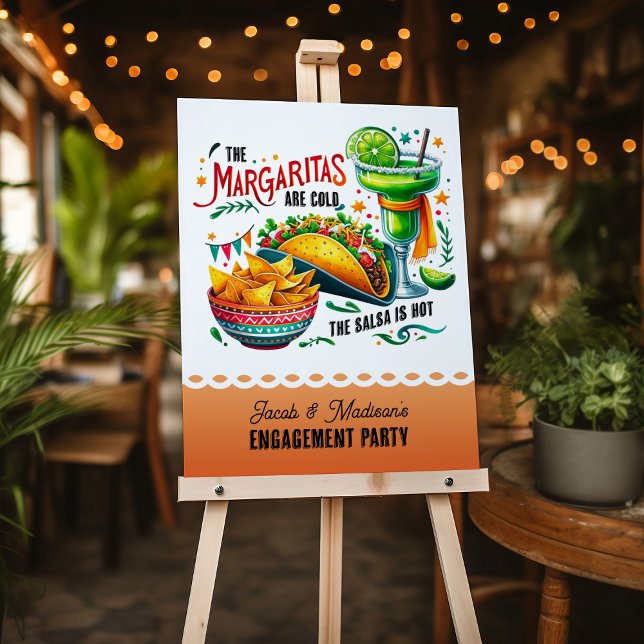 Margaritas and Tacos Fun Engagement Party Welcome Foam Board (Margaritas and Salsa Engagement Party Welcome Sign)