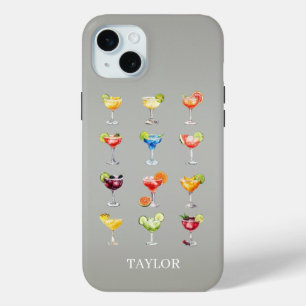 Margaritas Anyone Monogrammed iPhone 15 Plus Case