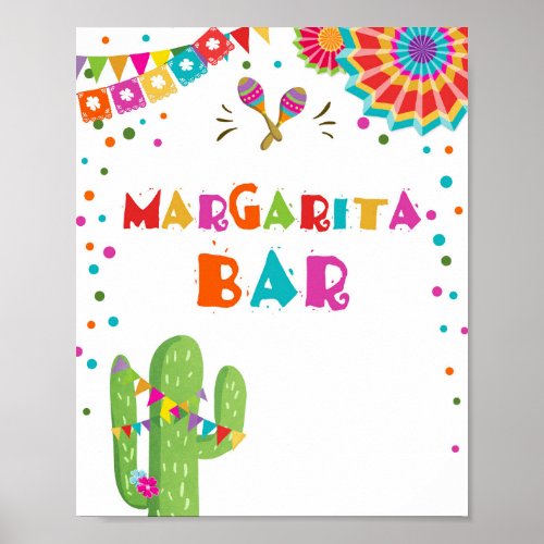 Margaritas Bar Drinks Cactus Fiesta Table Sign