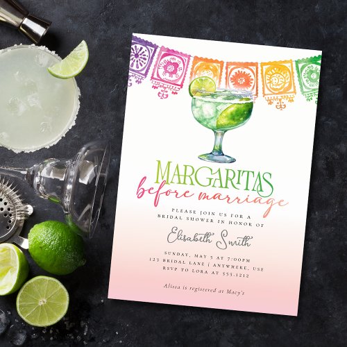 Margaritas before Marriage Fiesta Bridal Shower Invitation