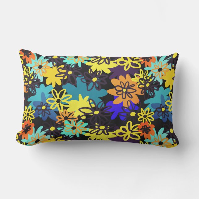 margaritas, daisies lumbar pillow (Front)