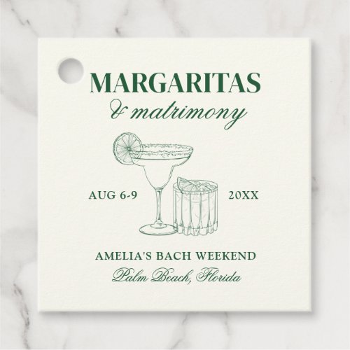 Margaritas  Matrimony Bach Favor Tags