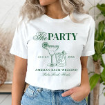 Margaritas & Matrimony Bachelorette The Party T-Shirt<br><div class="desc">This design features trendy bold text with hand drawn cocktails and a green margarita theme.</div>