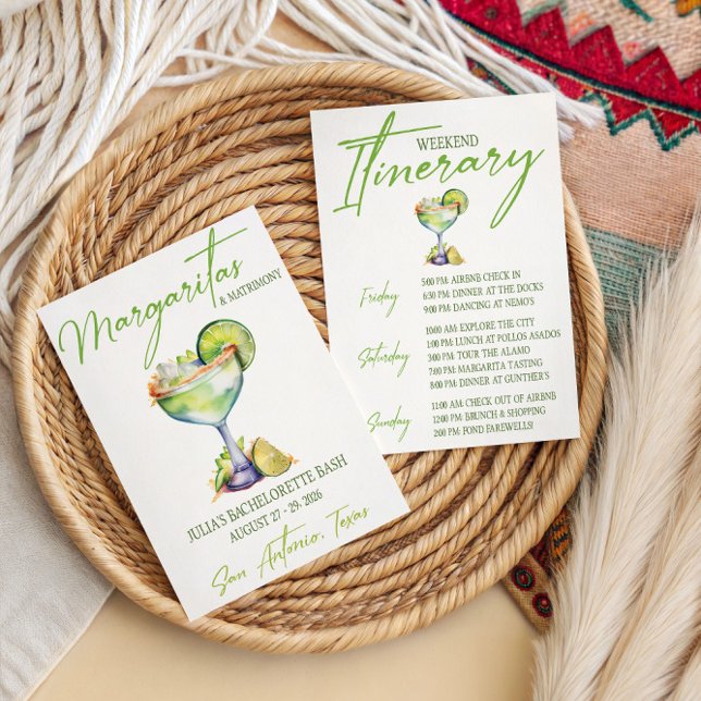 Margaritas & Matrimony Bachelorette Weekend Party Invitation (Creator Uploaded)