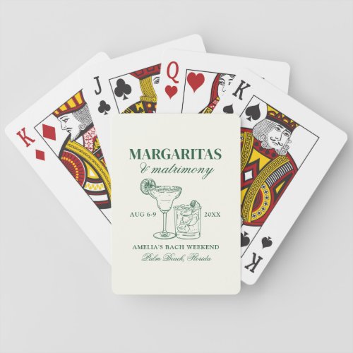 Margaritas  Matrimony Bachelorette Weekend Playing Cards