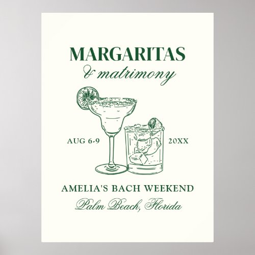 Margaritas  Matrimony Bachelorette Weekend Poster