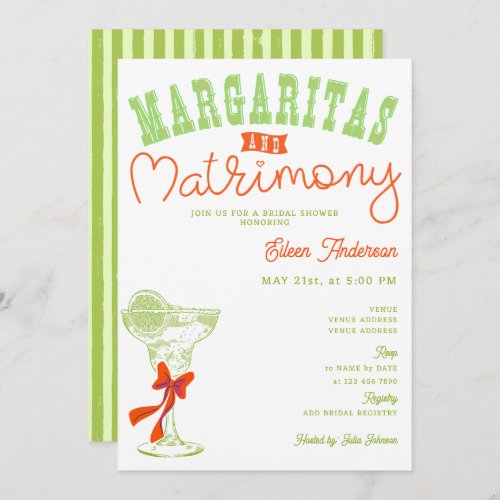 Margaritas  Matrimony Tulum Bachelorette Party Invitation