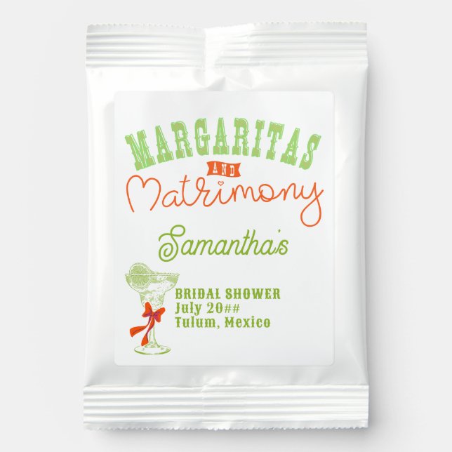 Margaritas & Matrimony Tulum Bachelorette Party Margarita Drink Mix (Front)