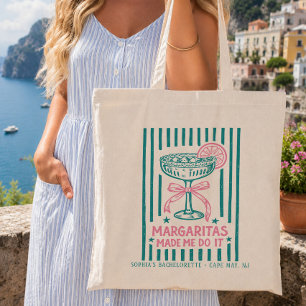 Margaritas Personalized Bachelorette Party Gift Tote Bag