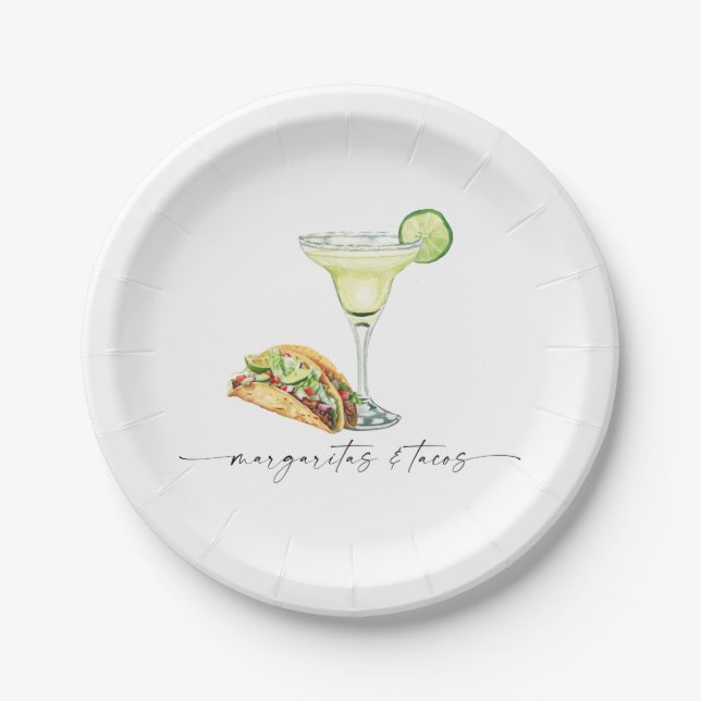 Margaritas & Tacos  Paper Plates (Front)