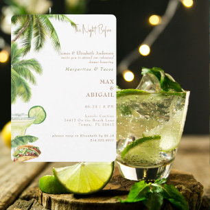 Margaritas & Tacos The Night Before Palm Trees Invitation