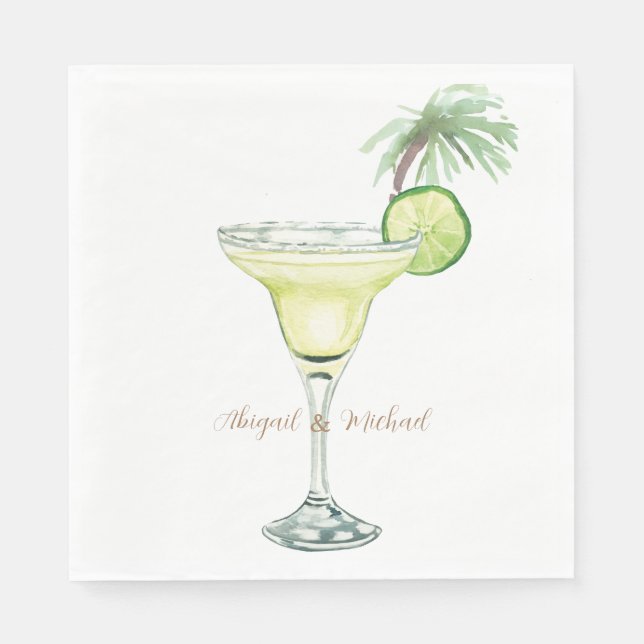 Margaritas Tropical Couple Names Luncheon Napkins (Front)