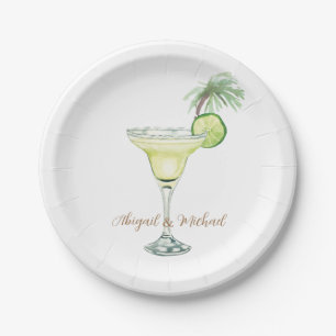 Margaritas Tropical Couple Names Paper Plates