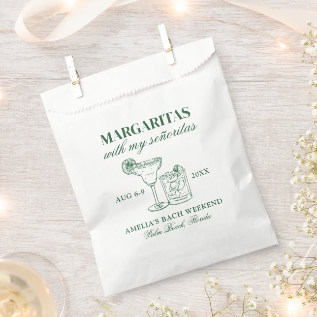 Margaritas With My Señoritas Bachelorette Weekend Favor Bag (Clipped)