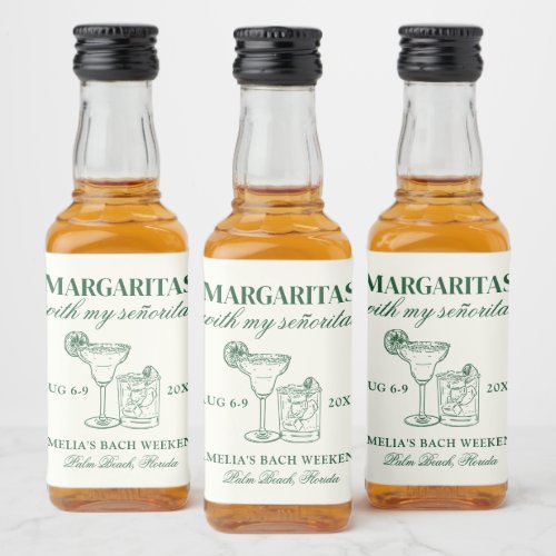 Margaritas With My Seoritas Bachelorette Weekend Liquor Bottle Label