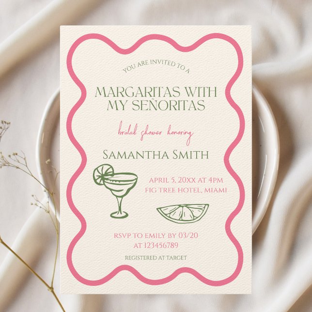 Margaritas with my Senoritas Bridal Shower Drawn Invitation (Margaritas with my Senoritas Bridal Shower
)