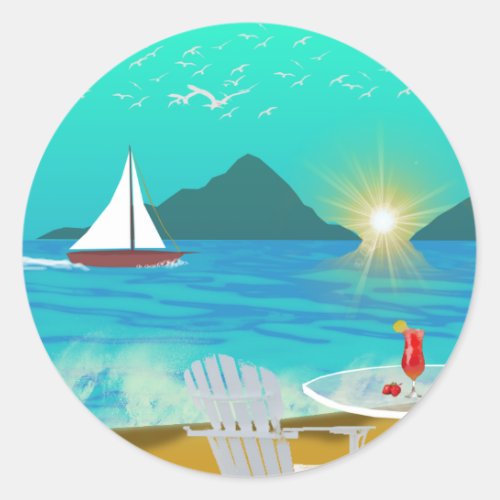 Margaritaville Classic Round Sticker