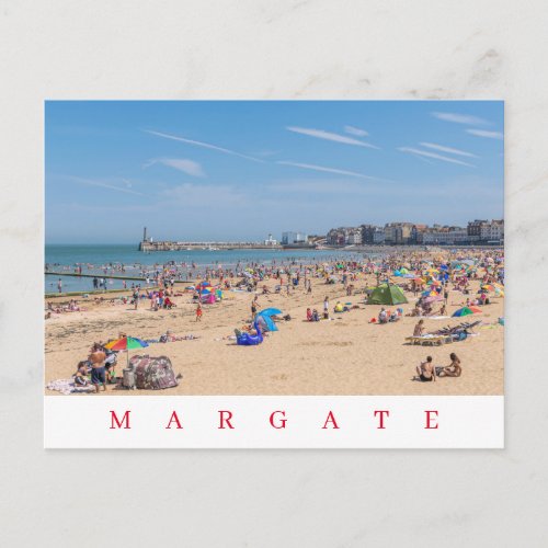 Margate beach view postcard