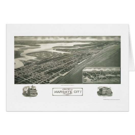Margate City, NJ Panoramic Map - 1925 Cards (Front Horizontal)