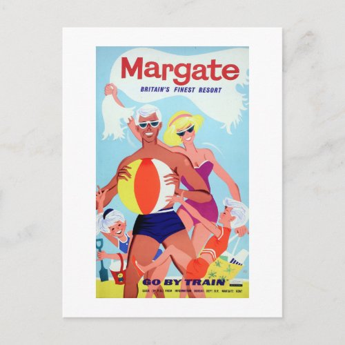 Margate vintage advertising railway poster postcard