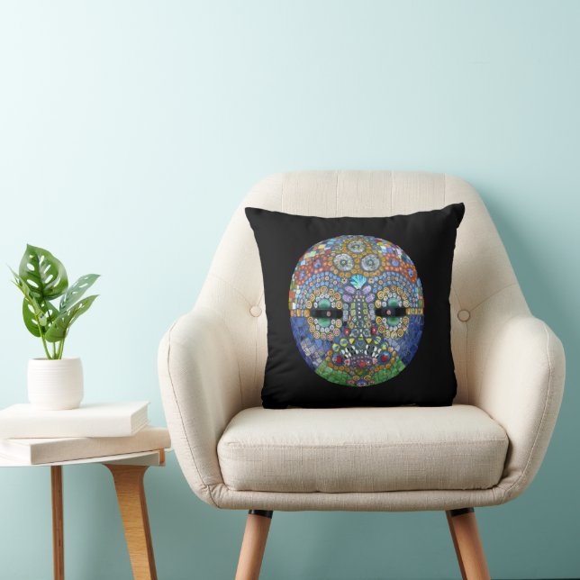 Marge Mosaic Mask Throw Pillow (Chair)
