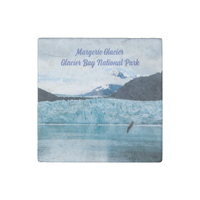Margerie Glacier Glacier Bay Marble Stone Magnet (Front)