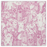 margherita menagerie pizza party berry pink fabric