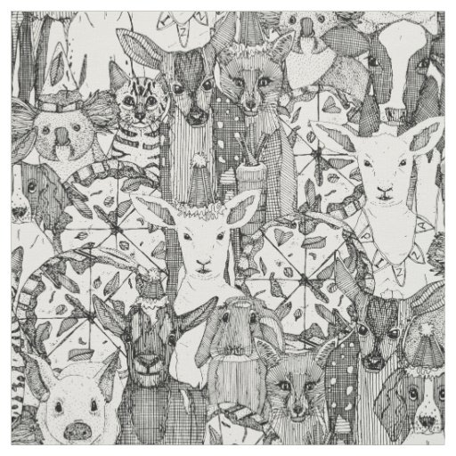 margherita menagerie pizza party black fabric