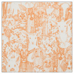 margherita menagerie pizza party carrot fabric