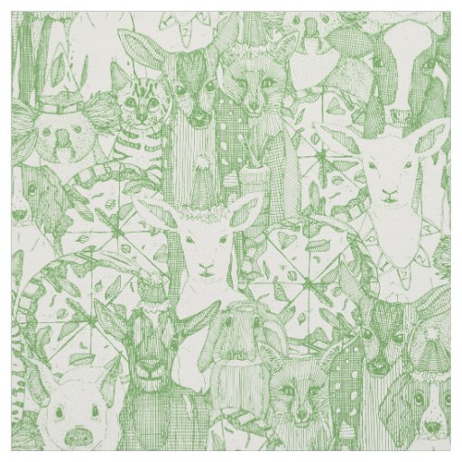margherita menagerie pizza party green fabric