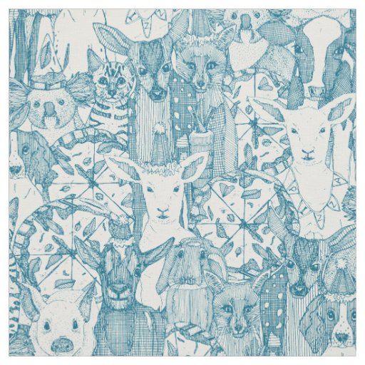 margherita menagerie pizza party peacock fabric
