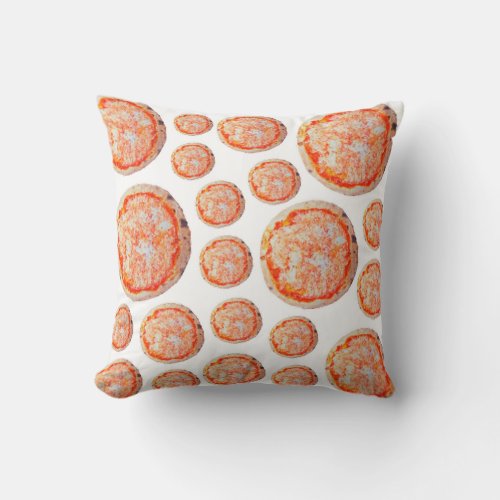 Margherita pizza pattern throw pillow