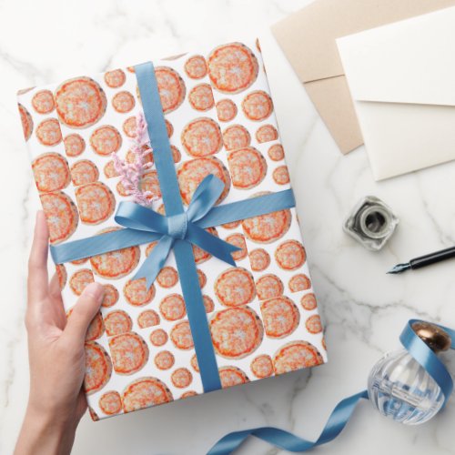 Margherita pizza pattern wrapping paper