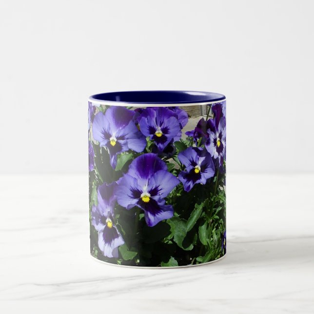 Margie's Pansies Two-Tone Coffee Mug (Center)