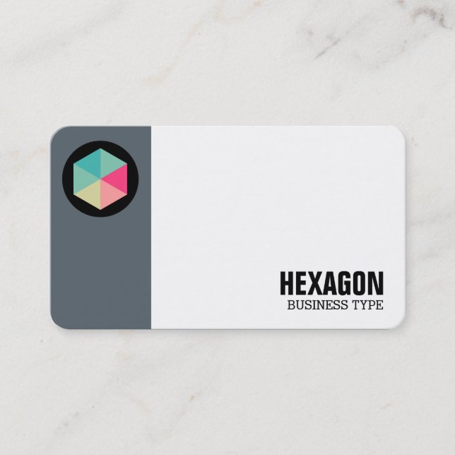 Margin Circle - Color Hexagon 02 - Blue Gray Business Card (Front)