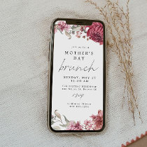 MARGOT Dusty Rose Blush Floral Mother's Day Brunch Invitation