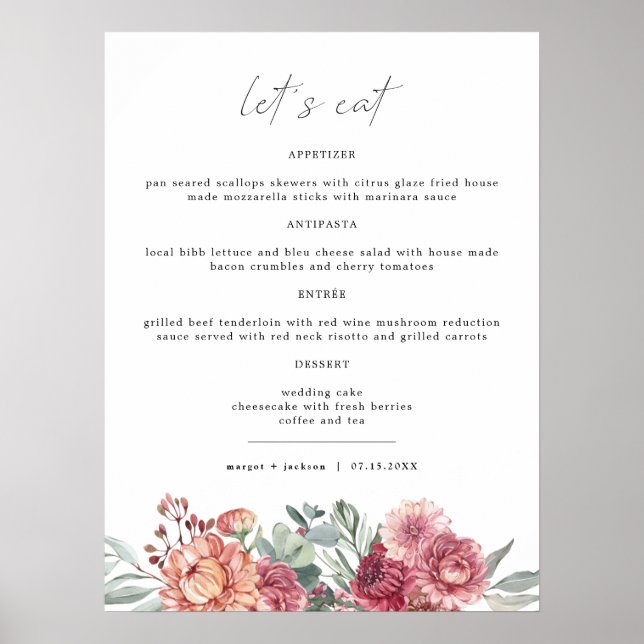 MARGOT Dusty Rose Blush Pink Floral Boho Garden Me Poster (Front)