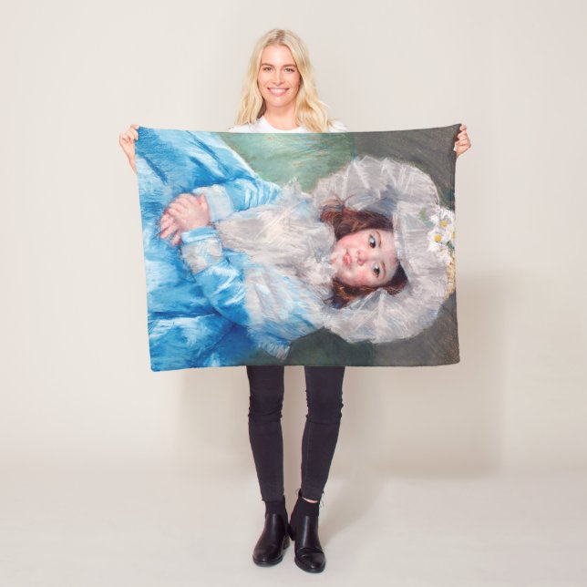Margot in Blue, Mary Cassatt Fleece Blanket (In Situ)