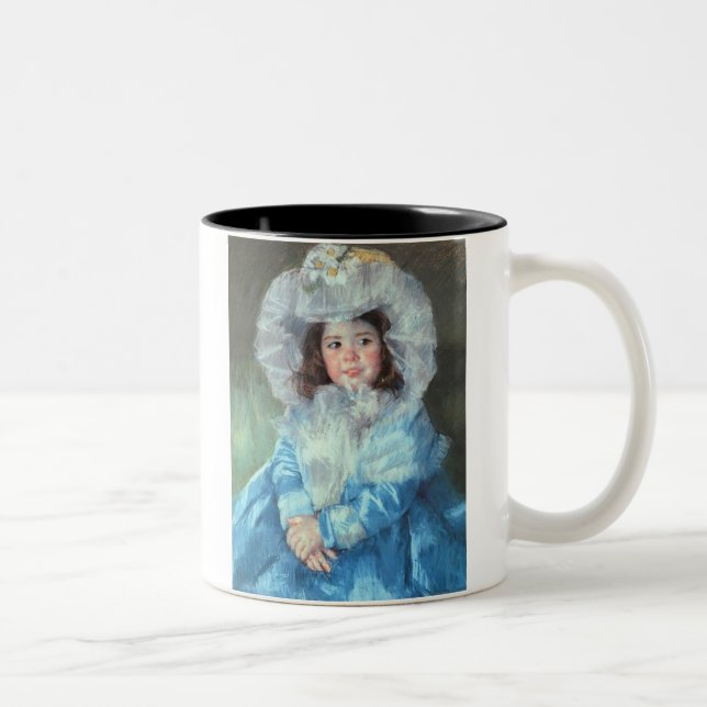 Margot in Blue, Mary Cassatt Two-Tone Coffee Mug (Right)