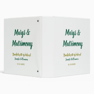 Margs and matrimony add name date bachelorette par 3 ring binder