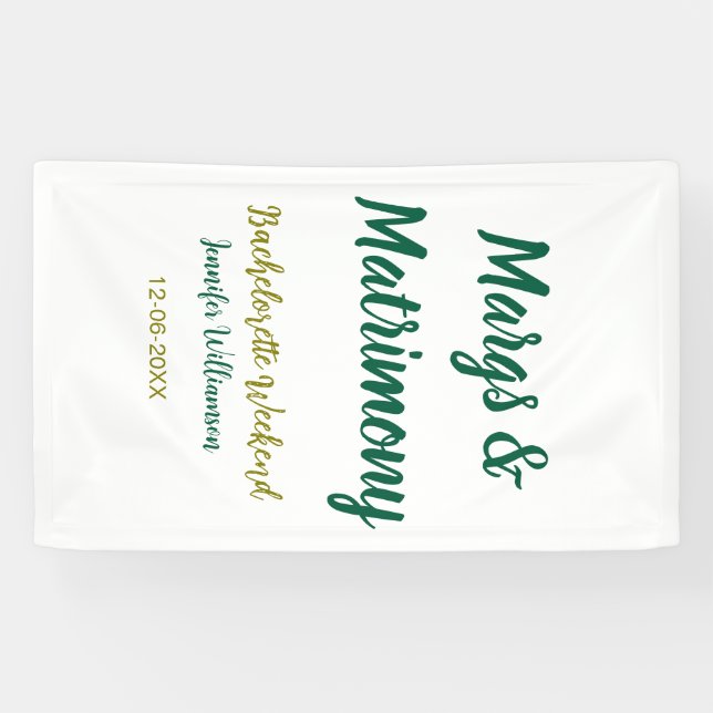 Margs and matrimony add name date bachelorette par banner (Horizontal)